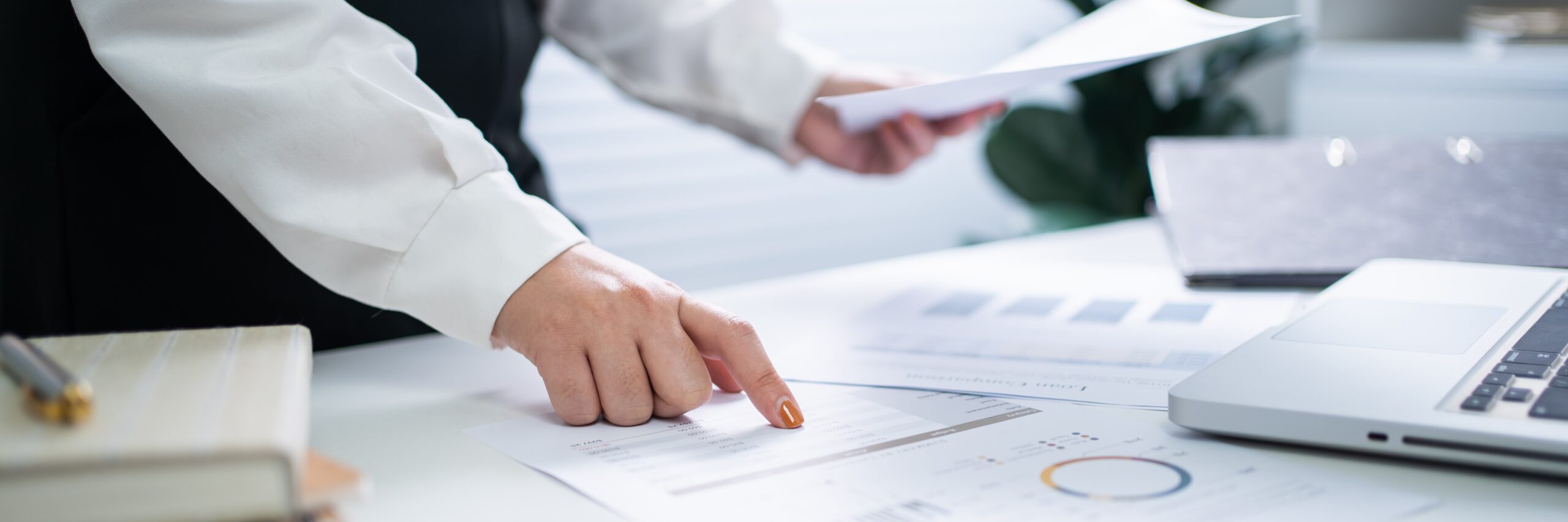 Auditor or internal revenue service staff, Business women checking annual financial statements of company. Audit Concept.